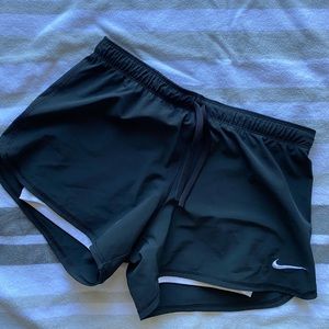 Nike Dri-Fit Running Shorts - Black/White Size Med